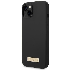 Guess GUHMP14MSBPLK iPhone 14 Plus/ 15 Plus 6.7" czarny/black hard case Silicone Logo Plate MagSafe