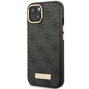Guess GUHMP14MU4GPRK iPhone 14 Plus / 15 Plus 6.7" czarny/black hard case 4G Logo Plate MagSafe