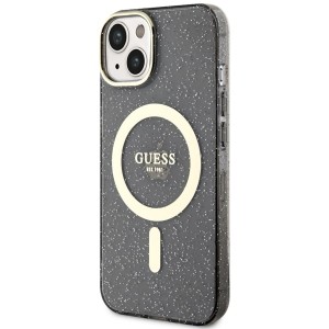 Guess GUHMP14SHCMCGK iPhone 14 / 15 / 136.1" czarny/black hardcase Glitter Gold MagSafe