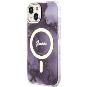 Guess GUHMP14SHTMRSU iPhone 14 / 15 / 136.1" purpurowy/purple hardcase Golden Marble MagSafe