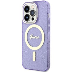 Guess GUHMP14XHCMCGU iPhone 14 Pro Max6.7" purpurowy/purple hardcase Glitter Gold MagSafe