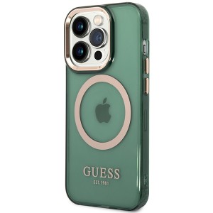 Guess GUHMP14XHTCMA iPhone 14 Pro Max6,7" zielony/khaki hard case Gold Outline Translucent MagSafe