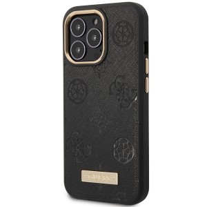 Guess GUHMP14XSAPSTK iPhone 14 Pro Max 6.7" czarny/black hardcase Peony Logo Plate MagSafe