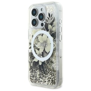 Guess GUHMP16LLFMWTE iPhone 16 Pro6.3" beżowy/beige hardcase Liquid Glitter Flower MagSafe