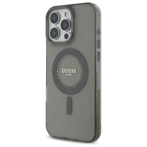 Guess GUHMP16LPFTDTEK iPhone 16 Pro 6.3" czarny/black hardcase IML Rhinestones MagSafe