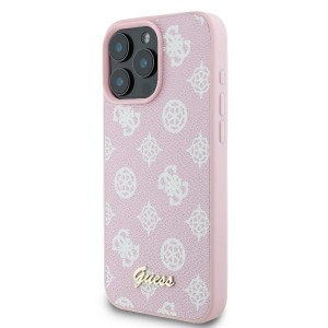 Guess GUHMP16LPGPYSP iPhone 16 Pro 6.3" różowy/pink hardcase Peony Script Logo MagSafe