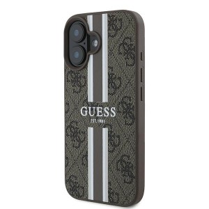 Guess GUHMP16MP4RPSW iPhone 16 Plus brązowy/brown hardcase 4G Printed Stripes MagSafe