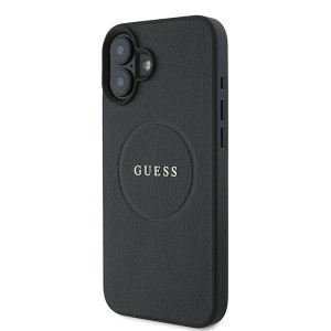 Guess GUHMP16MPGHSMMK iPhone 16 Plus 6.7" czarny/black hardcase Grained Ring MagSafe