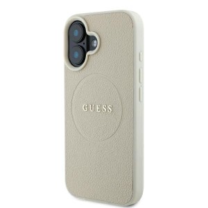 Guess GUHMP16SPGHSMME iPhone 16 beżowy/beige hardcase Grained Ring MagSafe
