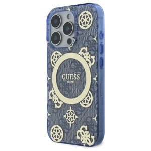 Guess GUHMP16XH4PYEEB iPhone 16 Pro Max  6.9" niebieski/blue hardcase IML Peony On 4G Background MagSafe
