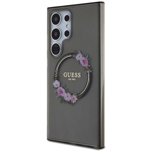 Guess GUHMS24LHFWFCK S24 Ultra S928czarny/black hardcase IML Flowers Wreath MagSafe