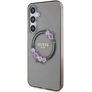 Guess GUHMS24MHFWFCK S24+ S926 czarny/black hardcase IML Flowers Wreath MagSafe