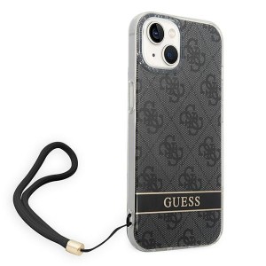 Guess GUOHCP14MH4STK iPhone 14 Plus/ 15 Plus 6.7" czarny/black hardcase 4G Print Strap