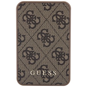 Guess Powerbank 15W GUPB5LP4GEGW5000mAh brązowy/brown 4G Leather Metal Logo