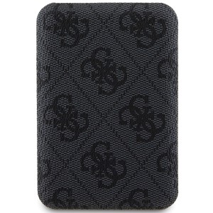 Guess Powerbank indukcyjny 15WGUPB5FP4EMGK 5000mAh czarny/black 4G Leather Metal Logo MagSafe
