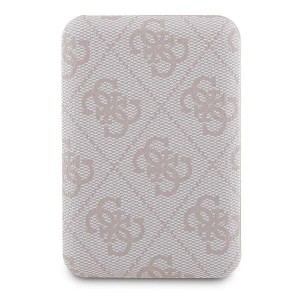 Guess Powerbank indukcyjny 15WGUPB5FP4EMGP 5000mAh różowy/pink 4G Leather Metal Logo MagSafe