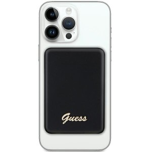 Guess Powerbank indukcyjny 5WGUPBM3ALGSGK 3000mAh czarny/black MagSafe Metal Script Logo