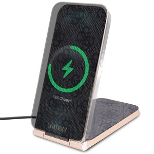Guess składana ład. indukcyjna2w1 GUDCFAL4PEGK 15W czarny/black 4G Pattern MagSafe