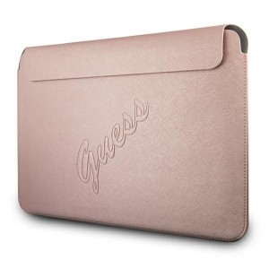 Guess Sleeve GUCS13PUSASPI 13" różowy/pink Saffiano Script