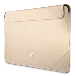 Guess Sleeve GUCS16PSATLE 16" beżowy/beige Saffiano Triangle Logo