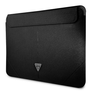 Guess Sleeve GUCS16PSATLK 16" czarny/black Saffiano Triangle Logo