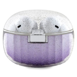 Guess słuchawki Bluetooth GUTWSHDGKEEUTWS + stacja dokująca fioletowy/purple Glitter Gradient