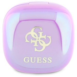 Guess słuchawki Bluetooth GUTWSJ144ESU   TWS + stacja dokująca fioletowy/purple Iridescent 4G Printed Logo
