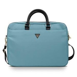 Guess Torba GUCB15NTMLLB 16" niebieski/blue Nylon Triangle Logo