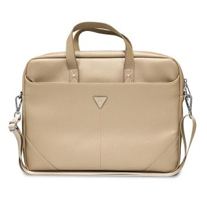 Guess Torba GUCB15PSATLE 16" beżowy/beige Saffiano Triangle Logo