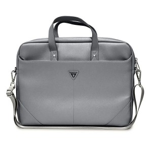 Guess Torba GUCB15PSATLG 16" srebrny/silver Saffiano Triangle Logo