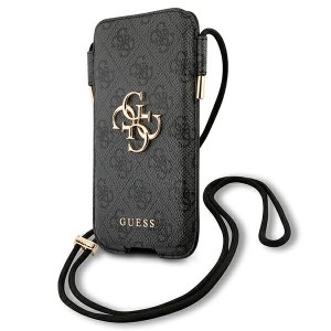 Guess Torebka na telefon GUHCP12M4GPSGR6,1" szary/grey 4G Metal Logo