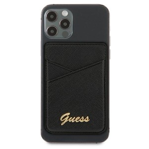 Guess Wallet Card Slot GUWMSSASLBKMagSafe Saffiano czarny/black