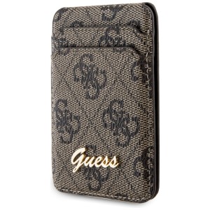 Guess Wallet Card Slot Stand GUWMSHG4SHW brązowy/brown MagSafe 4G Classic Logo