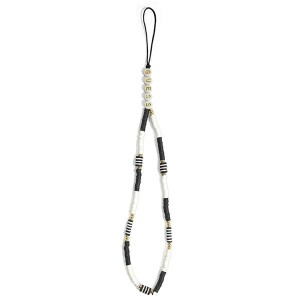 Guess zawieszka GUSTBCKH Phone Strapczarno-biały/black-white Heishi Beads