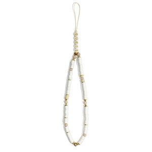Guess zawieszka GUSTPEARW Phone Strapbiały/white Heishi Beads