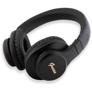 Słuchawki nauszne Guess Bluetooth 4G     Leather Tone On Tone Script czarny
