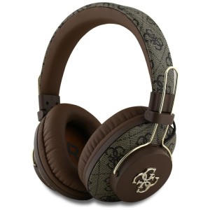 Słuchawki nauszne Guess Bluetooth ENC    Metal 4G Logo brązowy