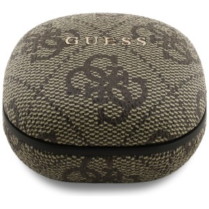 Słuchawki TWS ENC Guess 4G Classic Metal Logo brązowy