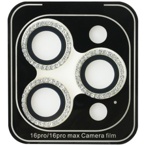 Szkło na obiektyw aparatu Guess          Rhinestone do iPhone 16 Pro / 16 Pro Max złoty