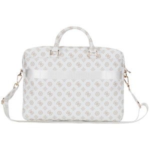 Torba Guess 4G Peony Front Pocket Zipper Triangle Logo 16" biały