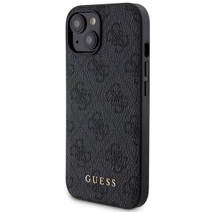 Zestaw Guess GUBPM5P15S4GEMGK iPhone15 6.1" hardcase + Powerbank 5000mAh MagSafe czarny/black 4G Metal Logo