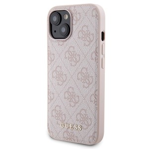 Zestaw Guess GUBPM5P15S4GEMGP iPhone15 6.1" hardcase + Powerbank 5000mAh MagSafe różowy/pink 4G Metal Logo
