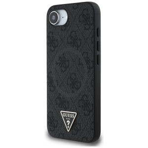 Etui Guess 4G Ring Triangle Logo MagSafe do iPhone 16e / 17e czarny