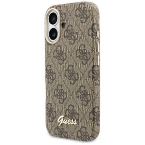 Etui Guess 4G Script MagSafe do iPhone   17 brązowy