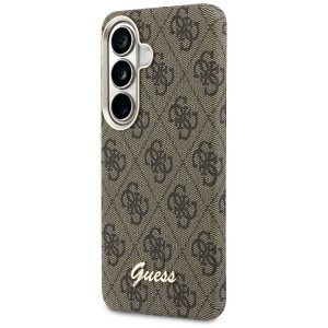 Etui Guess 4G Script MagSafe do Samsung  Galaxy S26 brązowy