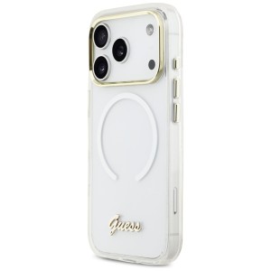Etui Guess IML Gradient Script Metal     MagSafe do iPhone 17 Pro Max biały