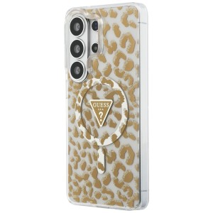 Etui Guess IML Leopard Print Triangle    MagSafe do Samsung Galaxy S26 Ultra brązowy