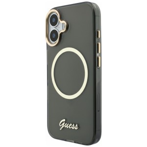 Etui Guess IML Script Metal MagSafe do   iPhone 17 czarny
