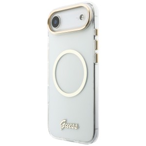 Etui Guess IML Script Metal MagSafe do   iPhone Air przezroczysty