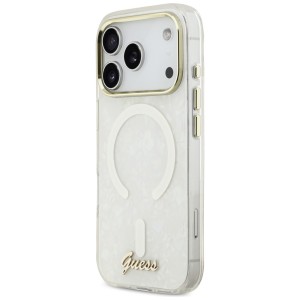 Etui Guess IML Shell Script Metal        MagSafe do iPhone 17 Pro Max biały